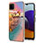 Samsung Galaxy A22 5G用シリコンケース ソフトタッチラバー バタフライ パターン カバー Y03B サムスン マルチカラー