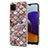 Samsung Galaxy A22 5G用シリコンケース ソフトタッチラバー バタフライ パターン カバー Y03B サムスン ブラウン