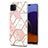 Samsung Galaxy A22 5G用シリコンケース ソフトタッチラバー バタフライ パターン カバー Y01B サムスン ピンク