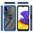 Samsung Galaxy A22 5G用ハイブリットバンパーケース プラスチック アンド指輪 マグネット式 ZJ5 サムスン 