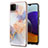 Samsung Galaxy A22 5G用シリコンケース ソフトタッチラバー バタフライ パターン カバー Y03B サムスン 