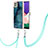 Samsung Galaxy A22 5G用シリコンケース ソフトタッチラバー バタフライ パターン カバー 携帯ストラップ YB7 サムスン 