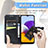 Samsung Galaxy A22 5G用手帳型 レザーケース スタンド バタフライ 蝶 カバー サムスン 