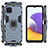Samsung Galaxy A22 5G用ハイブリットバンパーケース プラスチック アンド指輪 マグネット式 S01 サムスン 