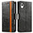 Samsung Galaxy A22 5G SC-56B用手帳型 レザーケース スタンド カバー S02D サムスン ブラック
