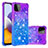 Samsung Galaxy A22s 5G用シリコンケース ソフトタッチラバー ブリンブリン カバー S02 サムスン パープル