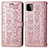 Samsung Galaxy A22s 5G用手帳型 レザーケース スタンド パターン カバー S03D サムスン ピンク