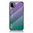 Samsung Galaxy A22s 5G用ハイブリットバンパーケース プラスチック 鏡面 虹 グラデーション 勾配色 カバー LS1 サムスン マルチカラー