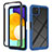 Samsung Galaxy A22s 5G用360度 フルカバー ハイブリットバンパーケース クリア透明 プラスチック カバー ZJ3 サムスン ネイビー