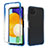 Samsung Galaxy A22s 5G用前面と背面 360度 フルカバー 極薄ソフトケース シリコンケース 耐衝撃 全面保護 バンパー 勾配色 透明 サムスン ネイビー