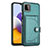 Samsung Galaxy A22s 5G用ケース 高級感 手触り良いレザー柄 YB5 サムスン グリーン