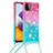 Samsung Galaxy A22s 5G用シリコンケース ソフトタッチラバー ブリンブリン カバー 携帯ストラップ S01 サムスン 