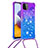 Samsung Galaxy A22s 5G用シリコンケース ソフトタッチラバー ブリンブリン カバー 携帯ストラップ S01 サムスン 