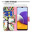 Samsung Galaxy A22s 5G用手帳型 レザーケース スタンド パターン カバー B01F サムスン 