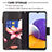 Samsung Galaxy A22s 5G用手帳型 レザーケース スタンド パターン カバー B04F サムスン 