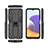 Samsung Galaxy A22s 5G用ハイブリットバンパーケース スタンド プラスチック 兼シリコーン カバー マグネット式 T02 サムスン 