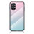 Samsung Galaxy A23 4G用ハイブリットバンパーケース プラスチック 鏡面 虹 グラデーション 勾配色 カバー LS1 サムスン シアン