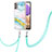 Samsung Galaxy A23 4G用シリコンケース ソフトタッチラバー バタフライ パターン カバー 携帯ストラップ Y05B サムスン カラフル