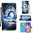 Samsung Galaxy A23 4G用手帳型 レザーケース スタンド パターン カバー Y02B サムスン ミッドナイトネイビー