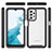 Samsung Galaxy A23 4G用360度 フルカバー ハイブリットバンパーケース クリア透明 プラスチック カバー JX1 サムスン ブラック