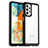 Samsung Galaxy A23 4G用ハイブリットバンパーケース クリア透明 プラスチック カバー J01S サムスン ブラック
