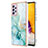 Samsung Galaxy A23 4G用シリコンケース ソフトタッチラバー バタフライ パターン カバー Y05B サムスン グリーン