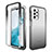 Samsung Galaxy A23 4G用前面と背面 360度 フルカバー 極薄ソフトケース シリコンケース 耐衝撃 全面保護 バンパー 勾配色 透明 サムスン ダークグレー