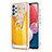 Samsung Galaxy A23 4G用シリコンケース ソフトタッチラバー バタフライ パターン カバー アンド指輪 YB2 サムスン イエロー