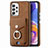 Samsung Galaxy A23 4G用シリコンケース ソフトタッチラバー レザー柄 カバー SD4 サムスン ブラウン
