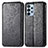 Samsung Galaxy A23 5G用手帳型 レザーケース スタンド パターン カバー S01D サムスン ブラック