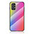 Samsung Galaxy A23 5G用ハイブリットバンパーケース プラスチック 鏡面 虹 グラデーション 勾配色 カバー LS2 サムスン ピンク