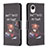 Samsung Galaxy A23e 5G用手帳型 レザーケース スタンド パターン カバー B01F サムスン ダークグレー