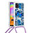 Samsung Galaxy A31用シリコンケース ソフトタッチラバー ブリンブリン カバー 携帯ストラップ S02 サムスン 
