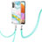 Samsung Galaxy A32 4G用シリコンケース ソフトタッチラバー バタフライ パターン カバー 携帯ストラップ Y05B サムスン カラフル