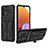 Samsung Galaxy A32 4G用ハイブリットバンパーケース スタンド プラスチック 兼シリコーン カバー YF1 サムスン ブラック