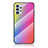 Samsung Galaxy A32 4G用ハイブリットバンパーケース プラスチック 鏡面 虹 グラデーション 勾配色 カバー LS2 サムスン ピンク