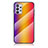 Samsung Galaxy A32 4G用ハイブリットバンパーケース プラスチック 鏡面 虹 グラデーション 勾配色 カバー LS2 サムスン オレンジ