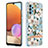 Samsung Galaxy A32 4G用シリコンケース ソフトタッチラバー バタフライ パターン カバー Y06B サムスン ホワイト