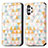 Samsung Galaxy A32 5G用手帳型 レザーケース スタンド パターン カバー S02D サムスン ホワイト