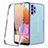 Samsung Galaxy A32 5G用360度 フルカバー ハイブリットバンパーケース クリア透明 プラスチック カバー MJ2 サムスン パープル