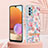 Samsung Galaxy A32 5G用シリコンケース ソフトタッチラバー バタフライ パターン カバー Y06B サムスン 