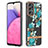 Samsung Galaxy A33 5G用シリコンケース ソフトタッチラバー バタフライ パターン カバー Y06B サムスン シアン
