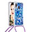 Samsung Galaxy A40用シリコンケース ソフトタッチラバー ブリンブリン カバー 携帯ストラップ S02 サムスン ネイビー