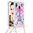 Samsung Galaxy A40用シリコンケース ソフトタッチラバー ブリンブリン カバー 携帯ストラップ S02 サムスン ピンク