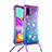 Samsung Galaxy A41用シリコンケース ソフトタッチラバー ブリンブリン カバー 携帯ストラップ S01 サムスン 