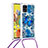 Samsung Galaxy A51 4G用シリコンケース ソフトタッチラバー ブリンブリン カバー 携帯ストラップ S02 サムスン ネイビー