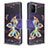 Samsung Galaxy A51 5G用手帳型 レザーケース スタンド パターン カバー B03F サムスン ブラック