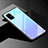 Samsung Galaxy A51 5G用ハイブリットバンパーケース プラスチック 鏡面 虹 グラデーション 勾配色 カバー サムスン ブルー