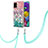Samsung Galaxy A51 5G用シリコンケース ソフトタッチラバー バタフライ パターン カバー 携帯ストラップ Y03B サムスン 