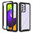 Samsung Galaxy A52 4G用360度 フルカバー ハイブリットバンパーケース クリア透明 プラスチック カバー ZJ1 サムスン ブラック